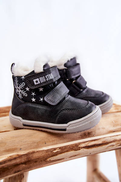 Bottes chaudes pour enfants avec velcro Big Star KK374191 noir