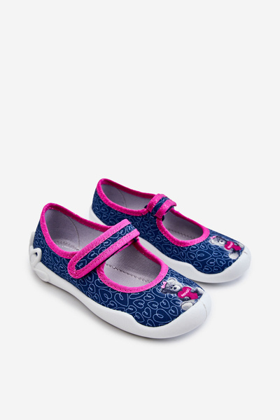 Children's Ballerina Slippers Befado Teddy bear 114X505 Navy blue