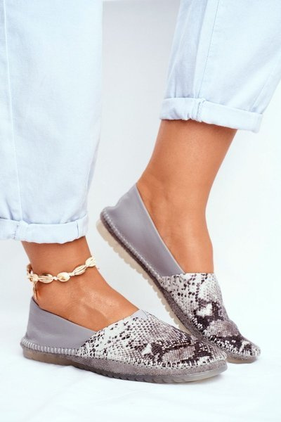 Damen Ballerinas Maciejka Leder Grau 01930-66/00-0