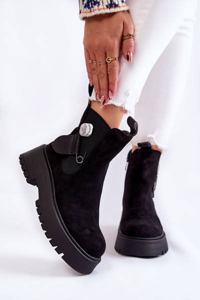Bottes Chaudes En Daim Workers Noir Magnis