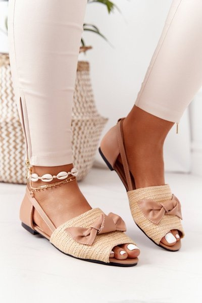 Plokšti pinti sandalai Lu Boo Beige