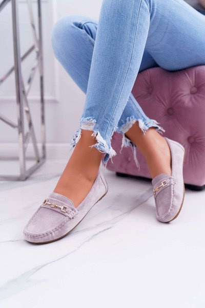 Mokassins Femei ușoare Eco-Suede Lilac Pink Think