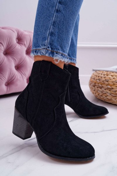 Damen Stiletto Stiefel Cowboy Stiefel Schwarz Nutriso