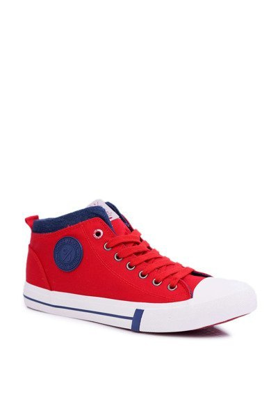 Herren Cross Jeans High-Top Stoff Rot Turnschuhe DD1R4059