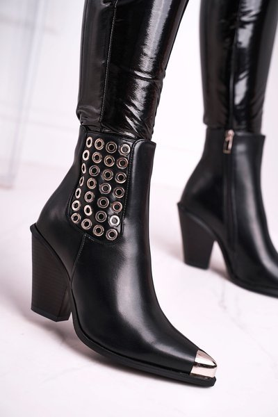Women's High Stiefel Stahlnase Schwarz Only Time