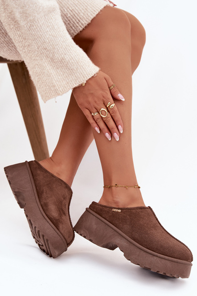 Bottes de neige pour femmes basses sur plateforme marron Yrenna