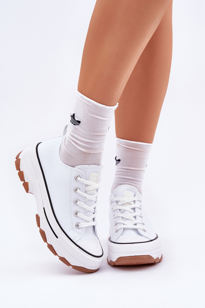 Niedrige Damen Sneaker Auf Plattform Weiß Aradwin