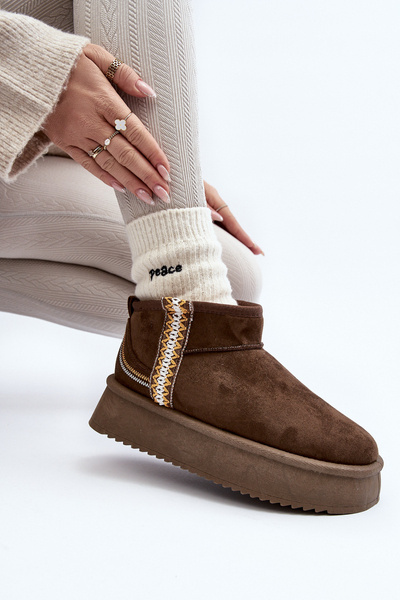 Bottes de neige à plateforme avec motif vert foncé Udra