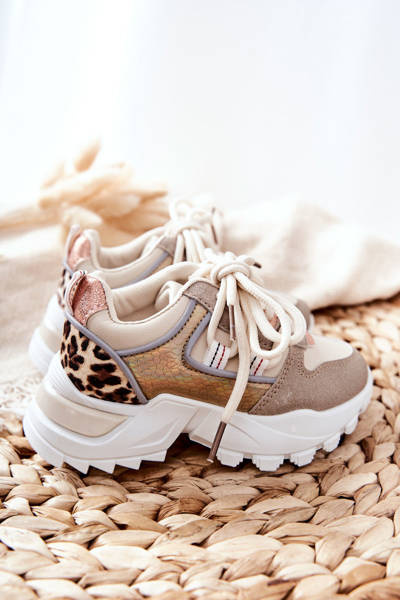 Chaussures de sport pour enfants, baskets beiges Rommie