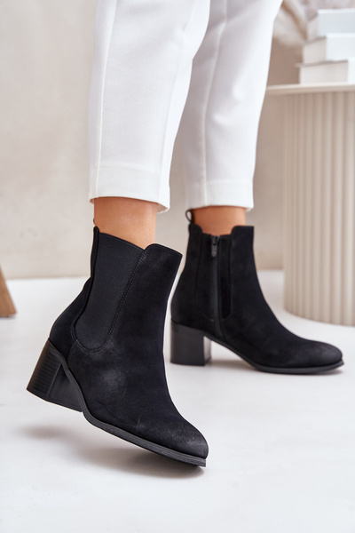 Bottines chaudes à talons pour femmes noires Radeya