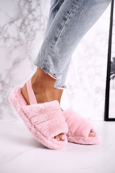 Damen Plateaustiefel Pelzige Rosa Schneeflocke