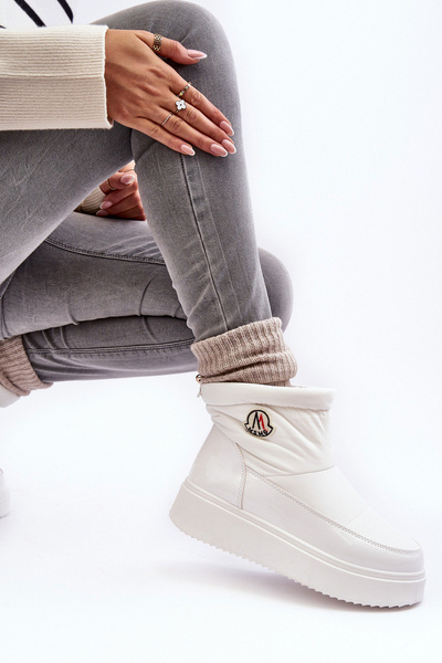 Damen Slip-On Schneestiefel Auf Der Plattform Weiß Gattea