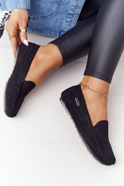 Mocassins En Daim Femme Noir Saint-Marin