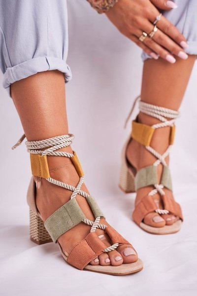 Sandale pentru femei Stiletto pentru piele de căprioară Beckie colorată