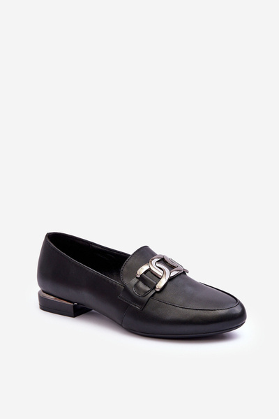 Damen Mokassins Mit Dekoration Schwarz Camilena