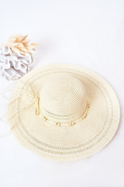 Large-Brimmed Straw Hat BRUNO ROSSI Ecru