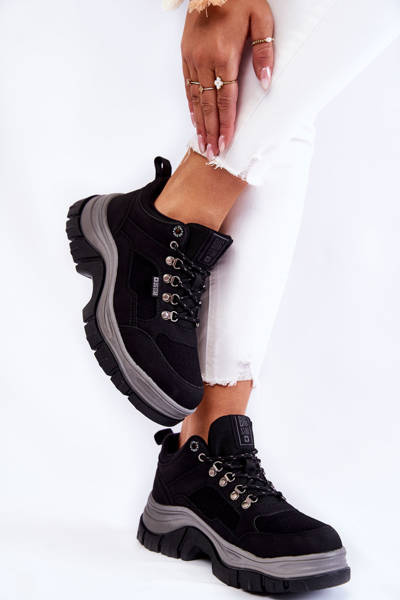 Chaussures de trekking pour femmes en mousse à mémoire de forme Big Star KK274364 noir