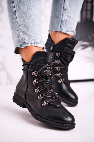 Bottes Chaudes Pour Femmes Avec Zircon Cubique Noir Gisele