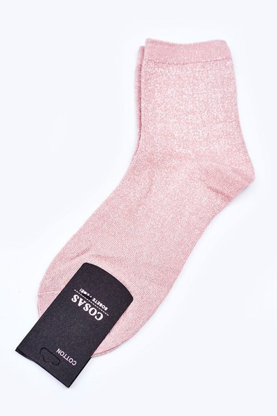 Damen Baumwollsocken mit Silberfaden COSAS Lachs