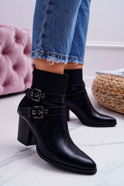 Bottes à boucle aiguille pour femmes noires Fello