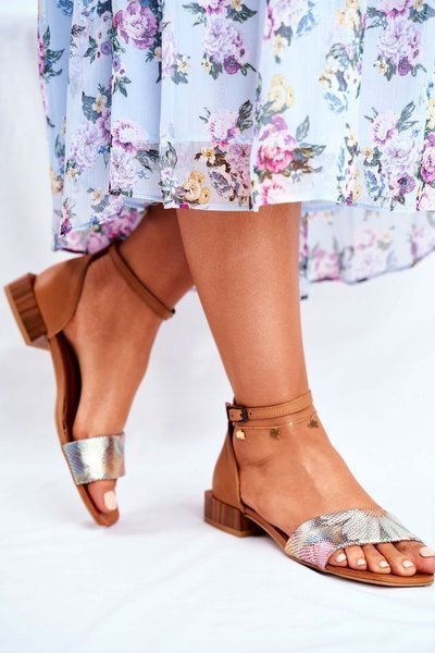 Sandales Cuir Brillantes Maciejka 04618-29 Camel