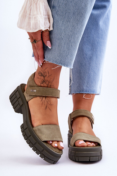 Sandales en daim pour femmes Big Star LL276033 vert
