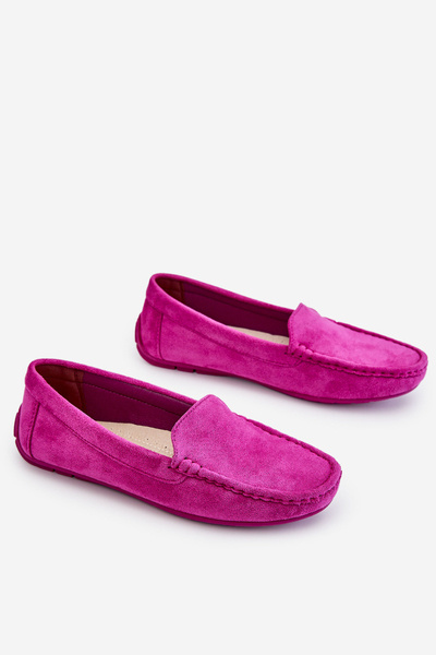 Damen Wildleder Mokassins Violett Morreno