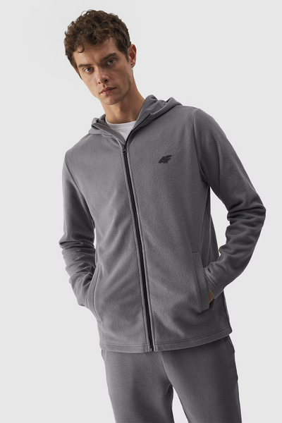 Sweat à capuche Polar Regular 4F pour hommes, gris 4FWMM00TFLEM290-25S