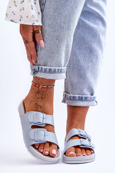 Plateaupantoffeln für Damen Blau Vertigo