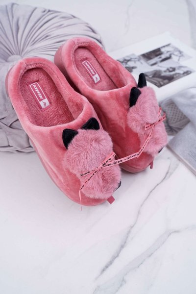 Peeps pour dames avec chaton en fourrure Red Kitty