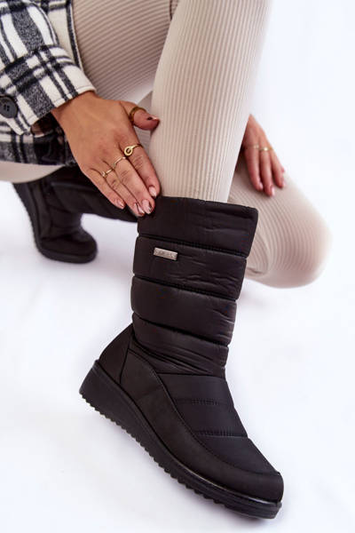 Warm Wedge Snow Boots Black Calena