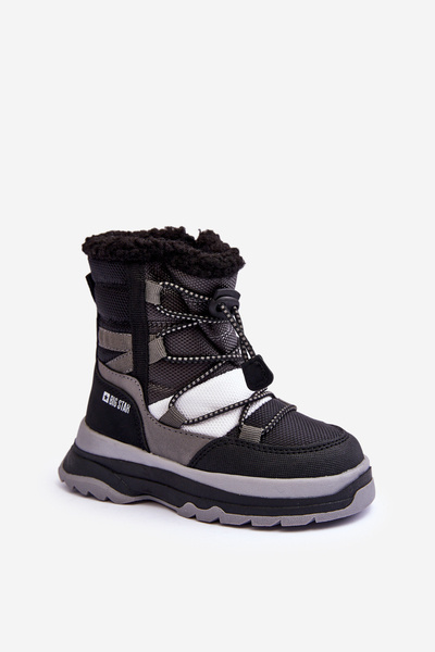 Children's Fur-Lined Zip-Up Snow Boots Black Big Star MM374193