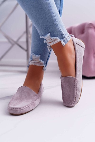 Mokassin moteriškas patogus ekologiškas zomšas Lila Pink Lemma