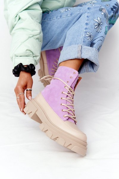 Bottes en daim pour femmes Lewski Shoes 3007-0 Violet