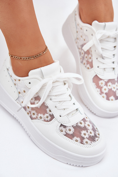Netz Damen Sneaker Gänseblümchen Weiß Jenithra