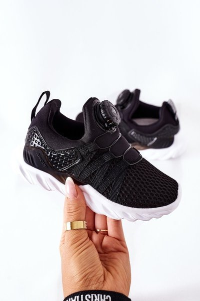 Pantofi sport pentru copii cu un buton abckids negru