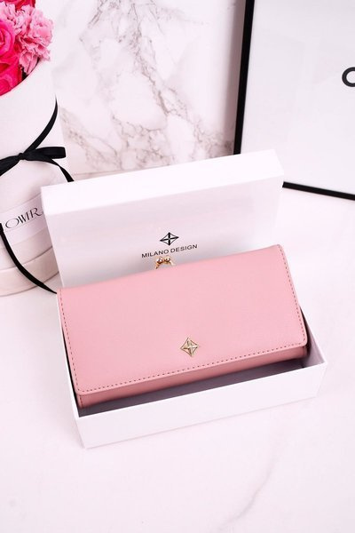 Large Women's Wallet Fastened With Hook MILANO Pink