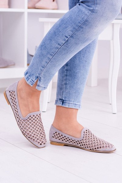 Lu Boo szürke áttört balerina Lords Studs Carmar