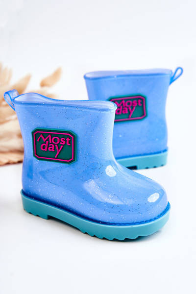 Gyermek Brokát Galoshes Blue Rain