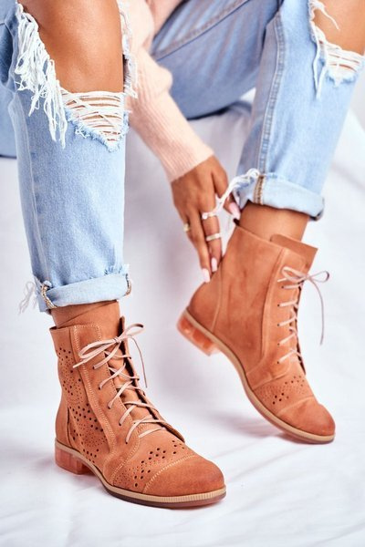 Bottes en cuir pour femmes Bottes Maciejka Pêche 04468-18