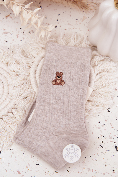 Chaussettes Femmes Chaudes En Laine Ours Grises