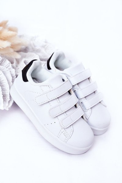 Kinder Klettverschluss Sportschuhe Weiß und Schwarz Fifi