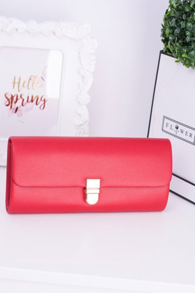 Pochette rouge pour femme avec chaîne dorée