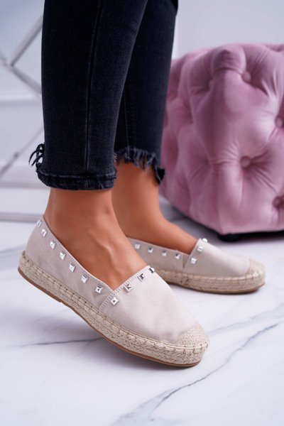 Smėlio spalvos Lydie Slip-on Espadrilės su smeigėmis