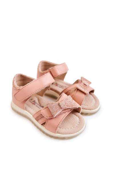 Kinder-Ledersandalen mit Klettverschluss Pink Lolly