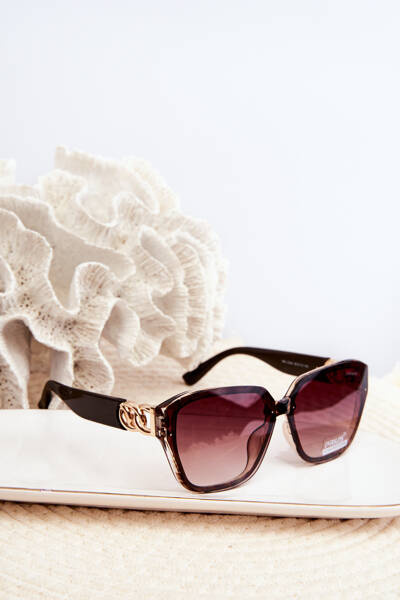 Damen-Sonnenbrille Mit Gold Detail UV400 Braun