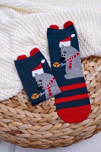 Chaussettes de Noël pour femme avec oreilles et ours
