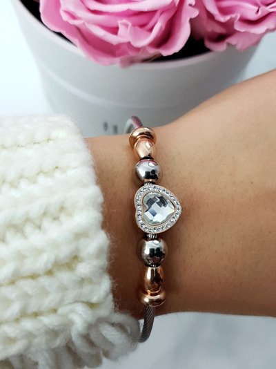 Damenarmband mit Zirkonias Herz Isabella