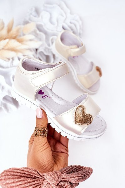 Children's Velcro Sandals Gold Sweetheart