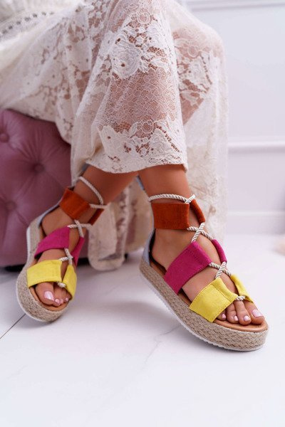 Damen Plateausandalen aus Wildleder Mehrfarbig Ergola